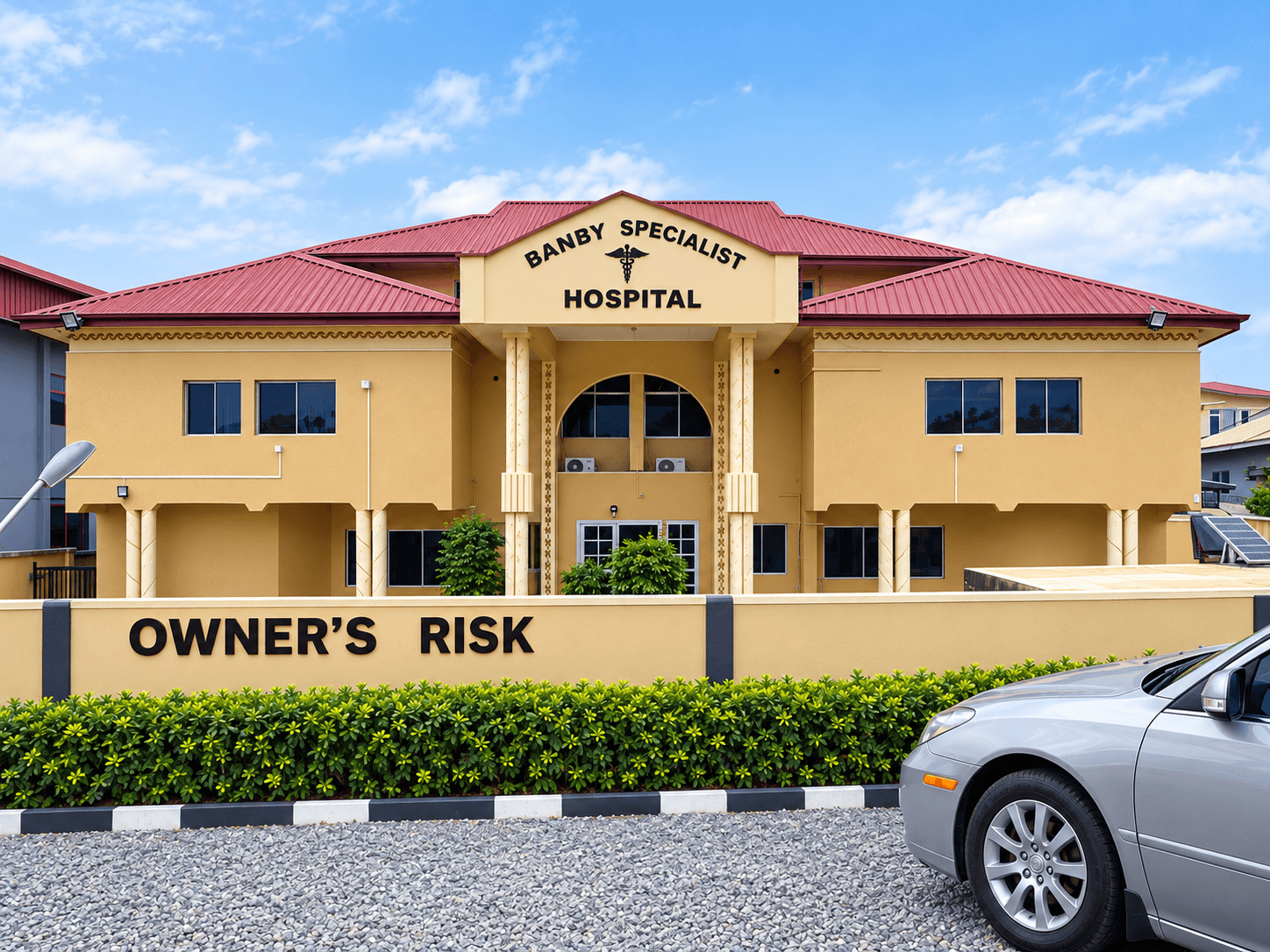 The front of Banby Specialist Hospital in Akobo, Ibadan